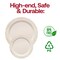 Ivory with Gold Vintage Rim Round Disposable Plastic Appetizer/Salad Plates - 7.5" (120 Plates)